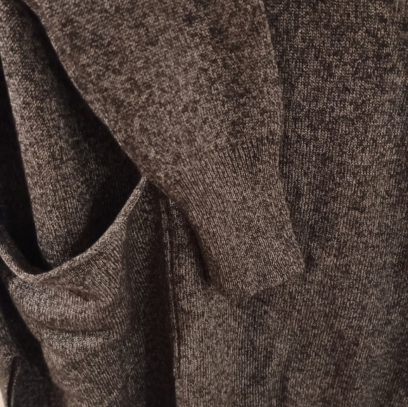 Zara Knit Sweater Gray Long Sleeve Boxy Pockets Side - Picture 4 of 7